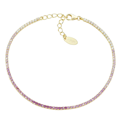 Amen Tennis Mania Gold Bracelet with Green Zirconia