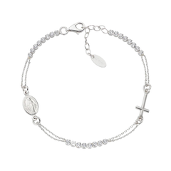 Bracciale Amen Rosario Tennis Con Zirconi Bianchi BRCRMI