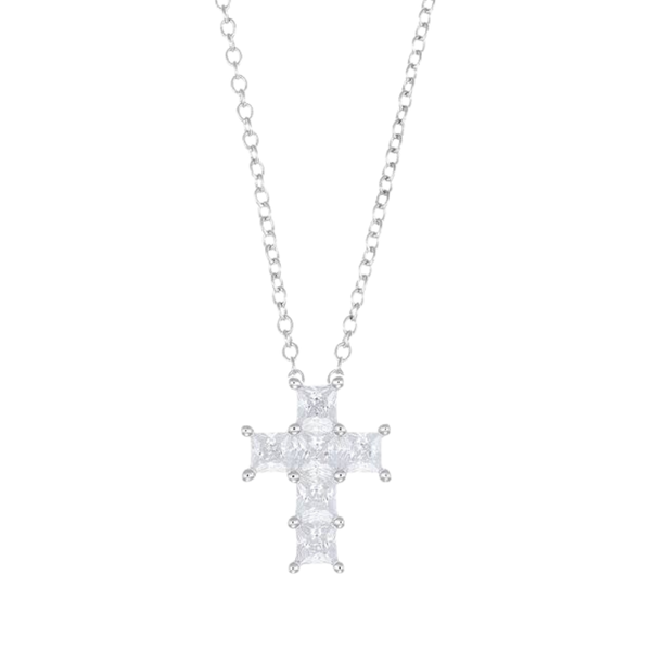 Collana Amen Con Croce Di Zirconi Colorati CLPCQB