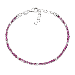 Pulsera de tenis Amen con circonitas rojas