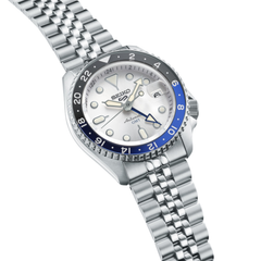 Reloj automático Seiko 5 Sport GMT con esfera blanca