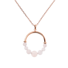 Collar Bronzallure con colgante circular y piedras naturales