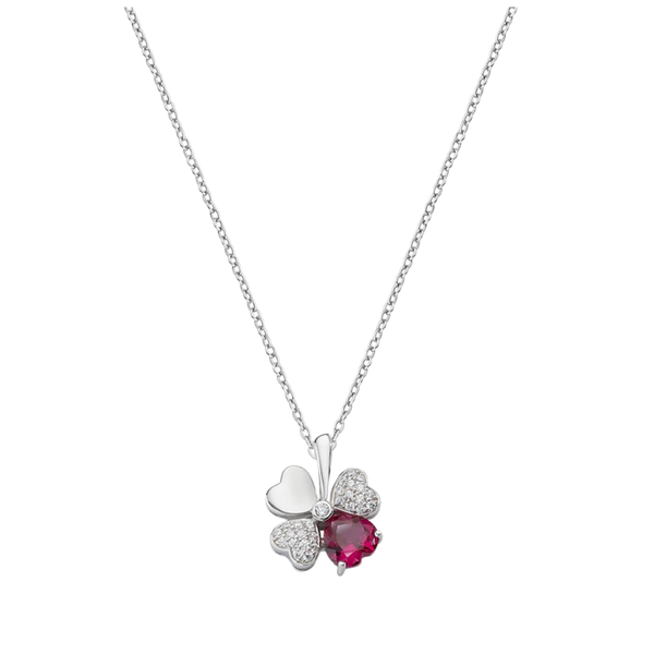 Collana Amen Con Quadricuore Di Zirconi Bianchi E Colorati CLPQUB