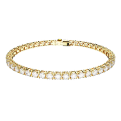 Pulsera de tenis Swarovski Matrix con cristales blancos en aleación bañada en oro amarillo