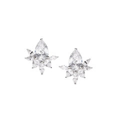Stardust Earrings with White Zircons