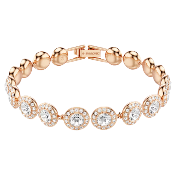 Bracciale Swarovski Angelic con Pietre Tonde Bianche in Lega Placcata Oro Rosa 5240513