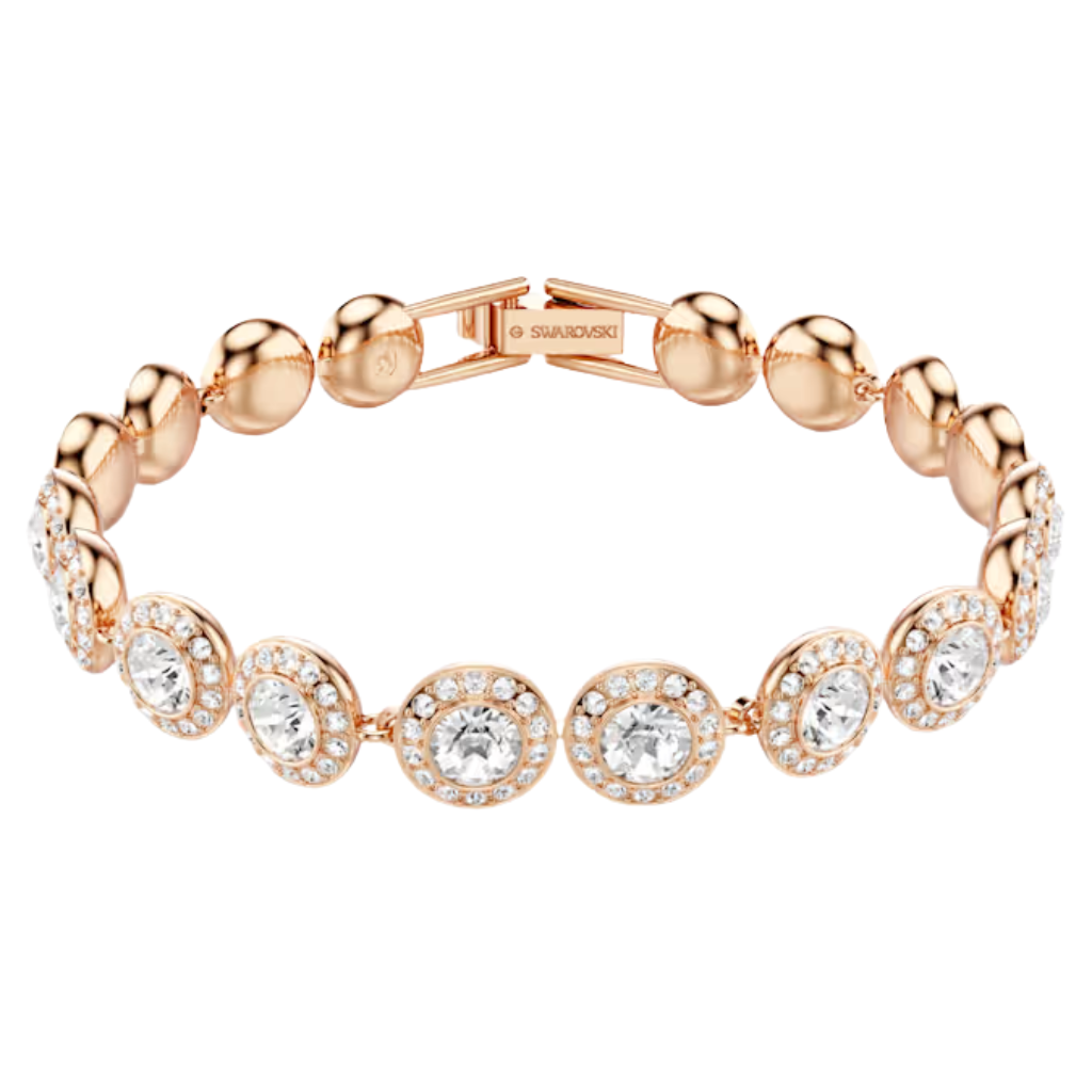 Swarovski Angelic Bracelet with Round White Stones in Rose Gold Plated Alloy