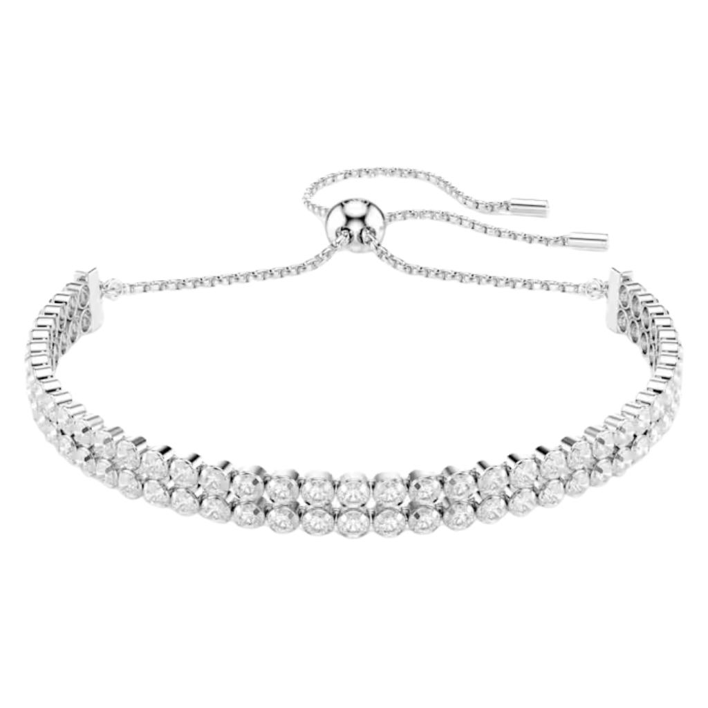 Pulsera de tenis ajustable de dos vueltas con matriz Swarovski