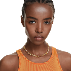 Collar Swarovski Gema Tennis bañado en oro amarillo