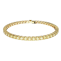 Swarovski Tennis Matrix Bracelet Yellow Gold Plated with Yellow Stones