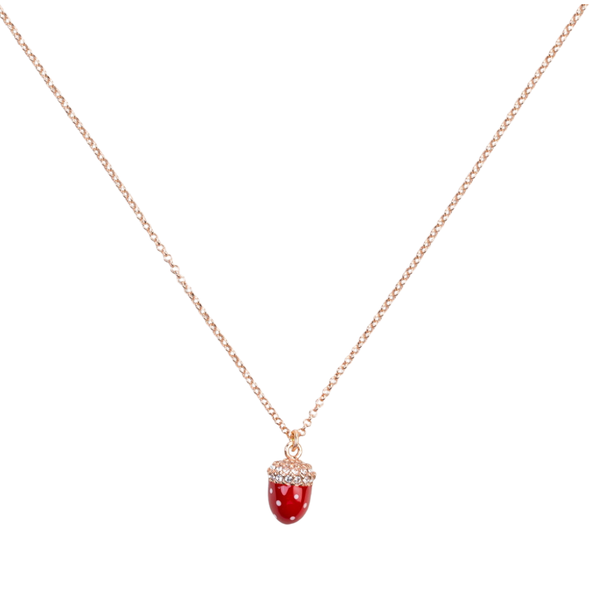 Collar Versari de Fresas con Esmalte Fucsia y Circonitas