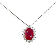 Collar Bibigì de oro blanco con esmeralda, zafiro, rubí y diamantes