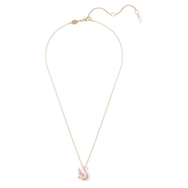 Collar con colgante de cisne Swarovski rosa