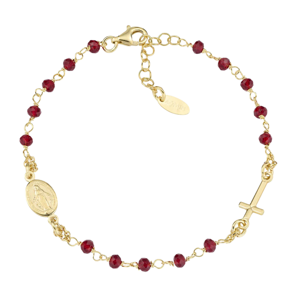 Bracciale Amen Rosario Dorato Con Cristalli Colorati BROG