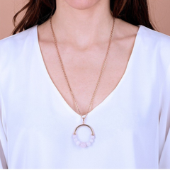 Collar Bronzallure con colgante circular y piedras naturales