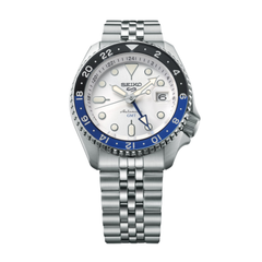 Reloj automático Seiko 5 Sport GMT con esfera blanca