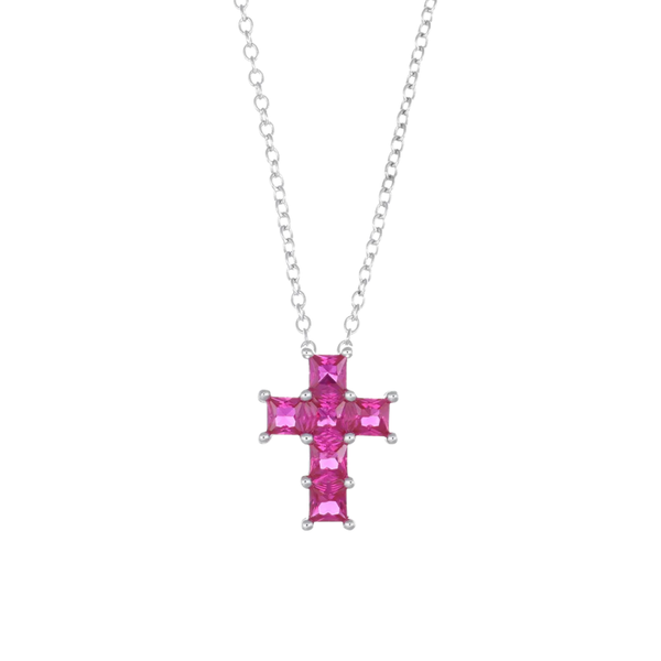 Collana Amen Con Croce Di Zirconi Colorati CLPCQB
