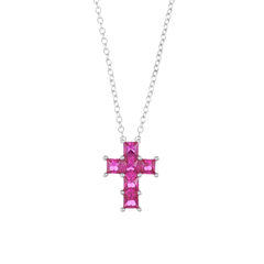 Collar Amén con Cruz de Circonita Blanca