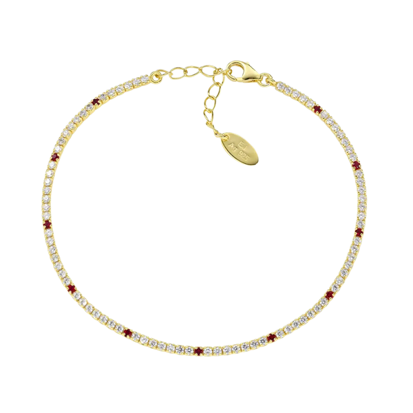 Bracciale Amen Tennis Mania Dorato Con Zirconi Colorati E Bianchi BT1G7B