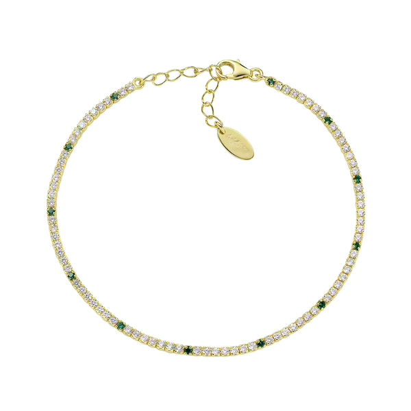 Bracciale Amen Tennis Mania Dorato Con Zirconi Colorati E Bianchi BT1G7B