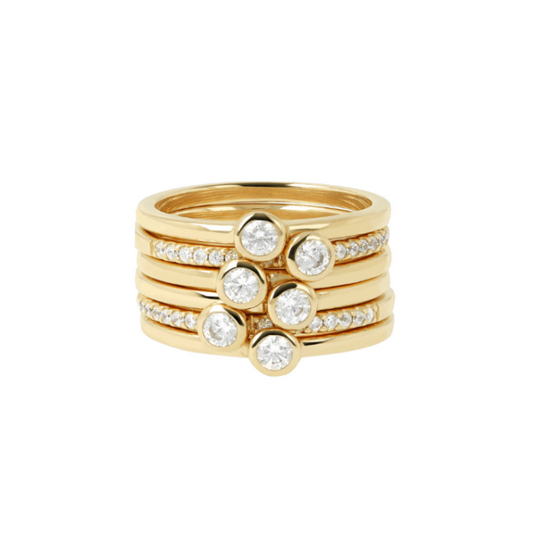 Bronzallure Conjunto de Anillos Altissima Dorados