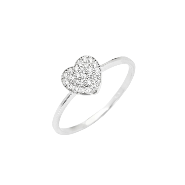 Anello Amen In Argento Con Cuore Pavè RH
