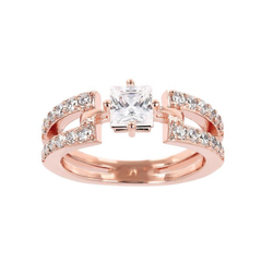 Anillo Bronzallure con circonita cúbica en rosa dorado