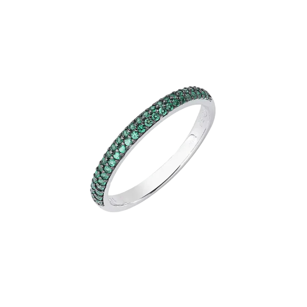 Anillo Amén con circonitas verdes