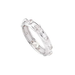 Amen Golden Rosary Ring with White Zircons
