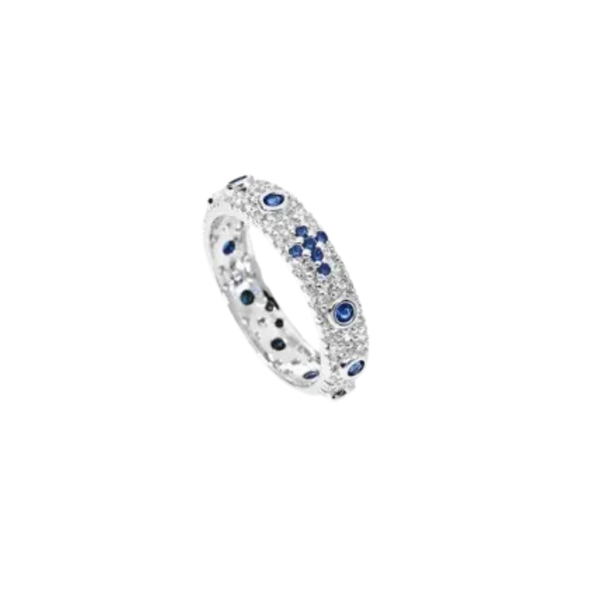 Anello Amen Rosario Con Zirconi Pavè Colorati AROZB