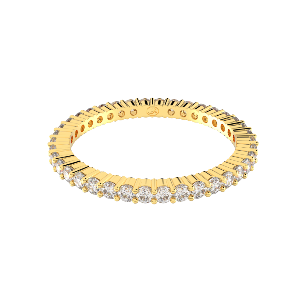 Swarovski Eternity Ring in Yellow Gold Plated Alloy with Clear Crystals
