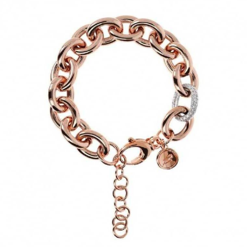 Bronzallure Chain Bracelet with Oval Zirconia Pavé