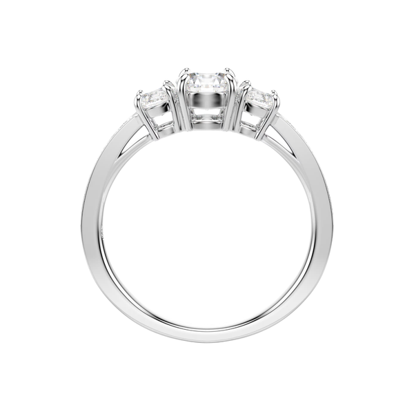 Anello Swarovski Trilogy con Pietre Bianche in Rodio Bianco -