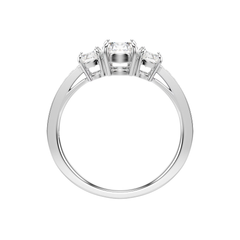 Swarovski Trilogy Ring with White Stones in White Rhodium