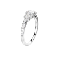 Swarovski Trilogy Ring with White Stones in White Rhodium
