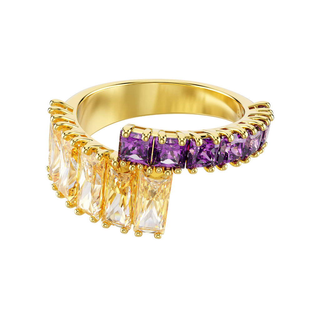 Anillo Swarovski Matrix Contrariè Multicolor bañado en oro amarillo