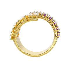 Anillo Swarovski Matrix Contrariè Multicolor bañado en oro amarillo