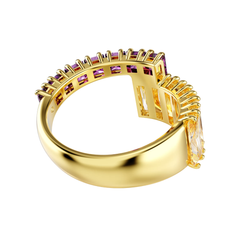 Anillo Swarovski Matrix Contrariè Multicolor bañado en oro amarillo