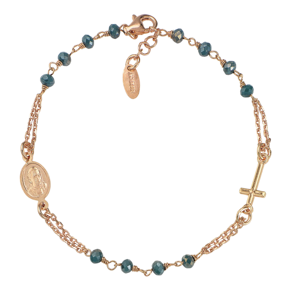 Bracciale Amen Rosario Rosè Con Cristalli Colorati BROR