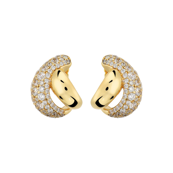 Orecchini Bronzallure a Intreccio in Pavé di Cubic Zirconia -