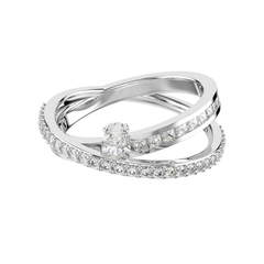 Anillo Swarovski Hyperbola Line de dos bandas con piedras luminosas