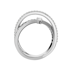 Anillo Swarovski Hyperbola Line de dos bandas con piedras luminosas