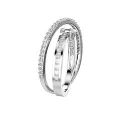 Anillo Swarovski Hyperbola Line de dos bandas con piedras luminosas