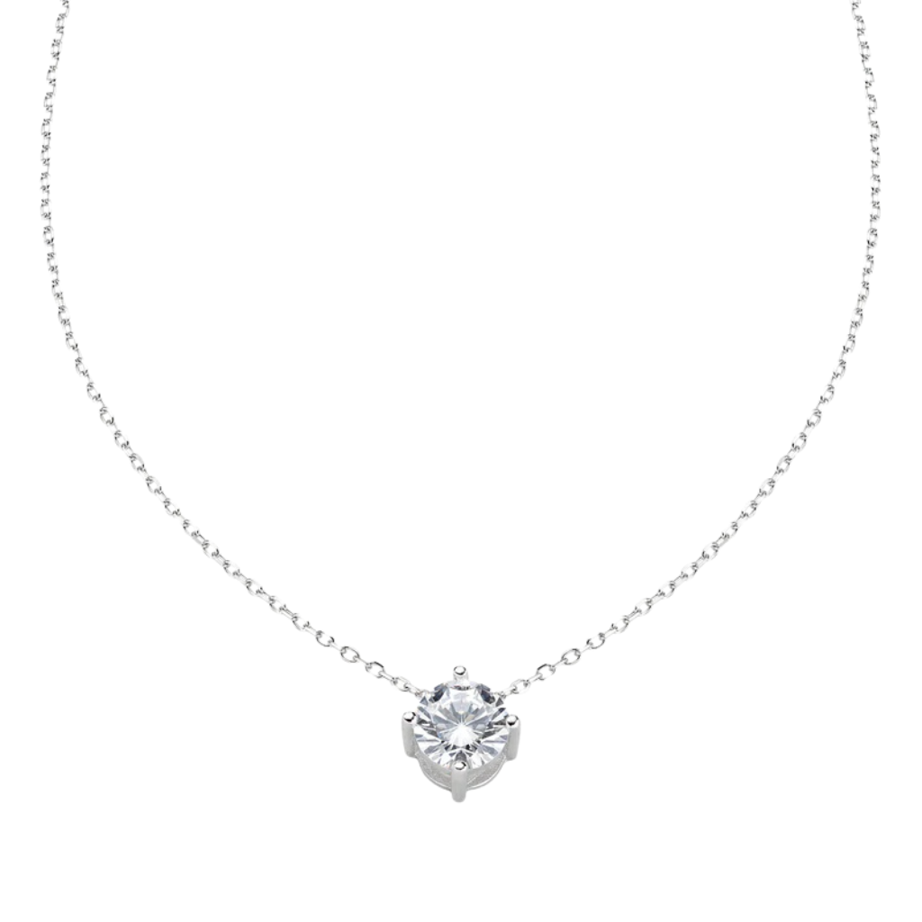Amen Solitario White 40mm Necklace CLSO40BB