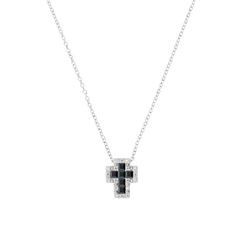 Amen Mini Necklace with Cross with White Zircons CLCRREBBBZ3