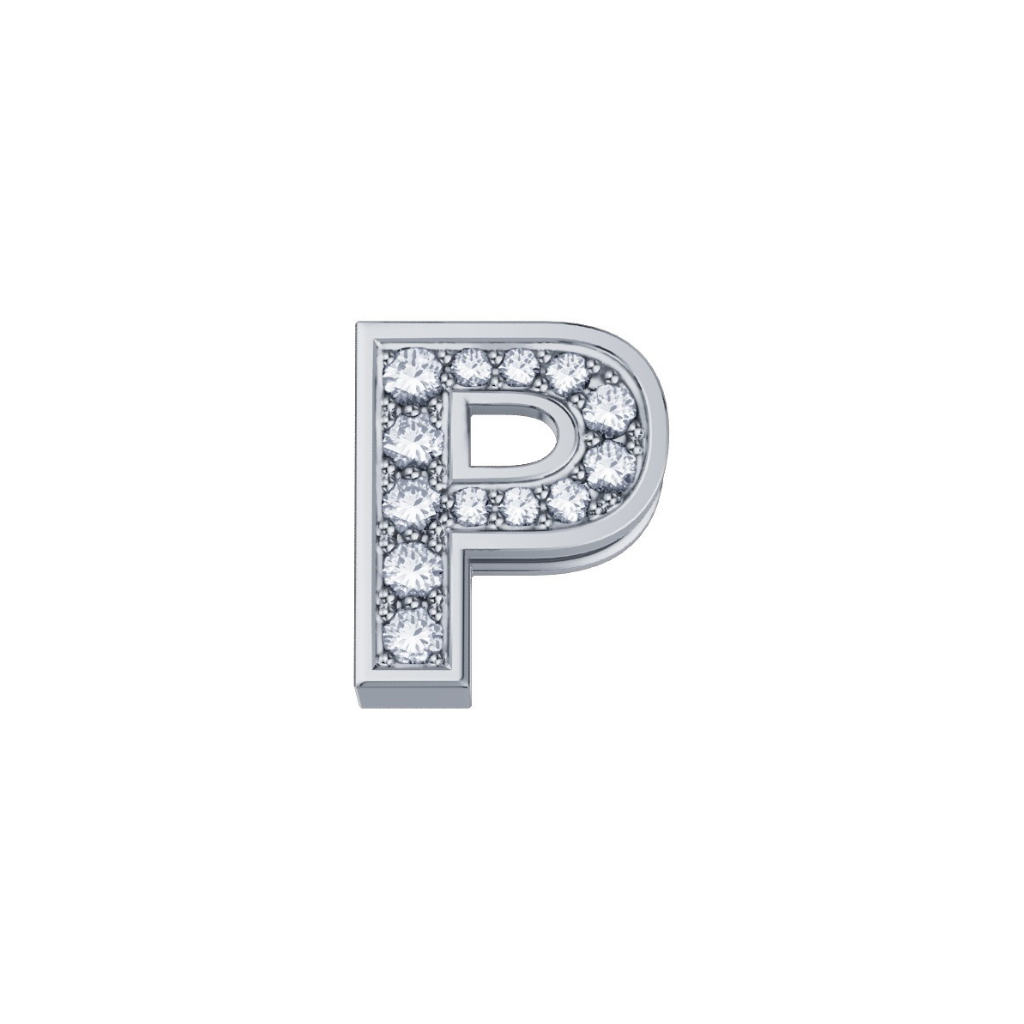 Charm Elements Lettera P in Oro Bianco e Diamanti 0,02 ct DCHF3319P.002