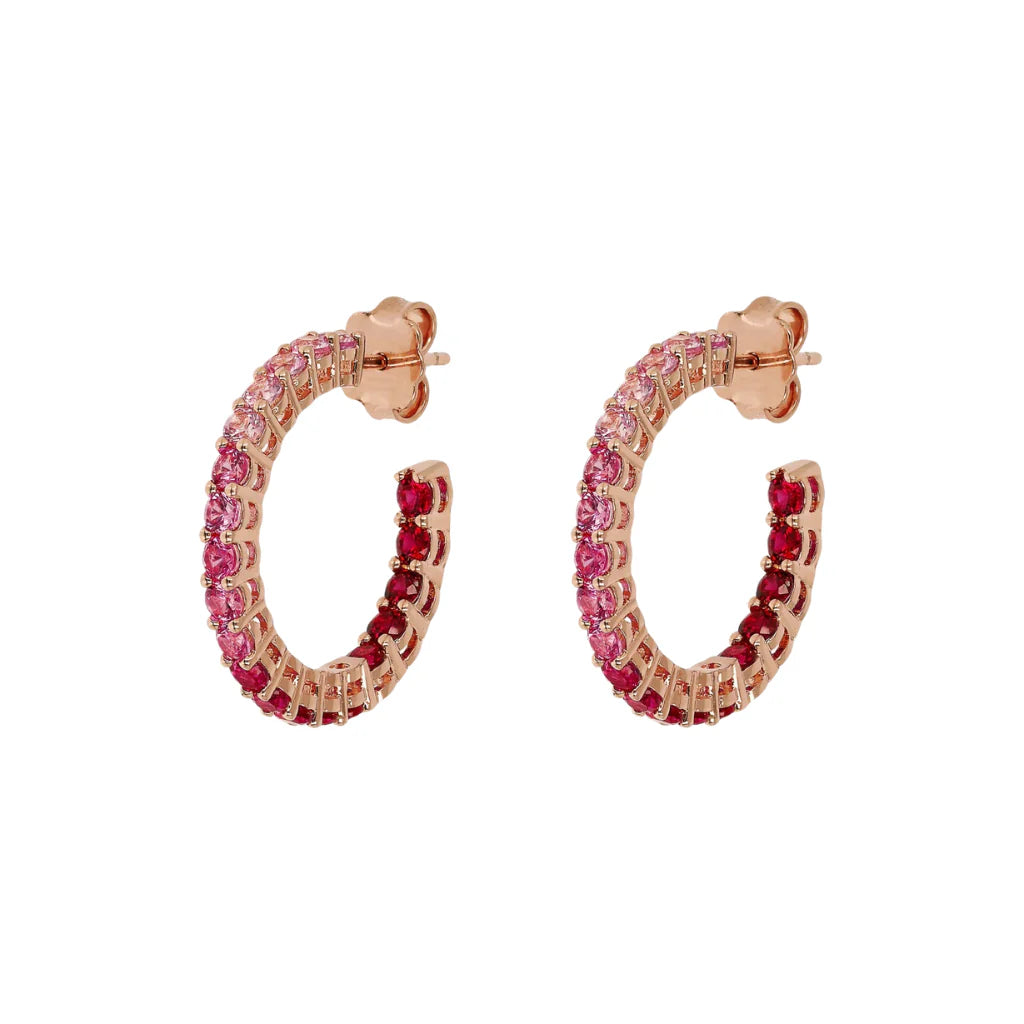 Orecchini Bronzallure A Cerchio Con Cubic Zirconia Effetto Dégradé Medi -