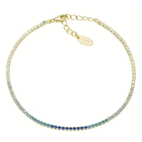 Bracciale Amen Tennis Mania Dorato Con Zirconi Degradè Blu BT1DEGBL17