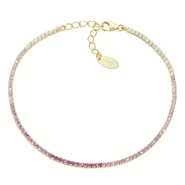 Bracciale Amen Tennis Mania Dorato Con Zirconi Degradè Fucsia BT1DEGFU17