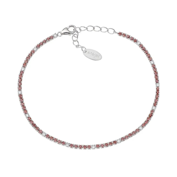 Bracciale Amen Tennis Mania Con Zirconi Arancioni E Bianchi BT1BARB17